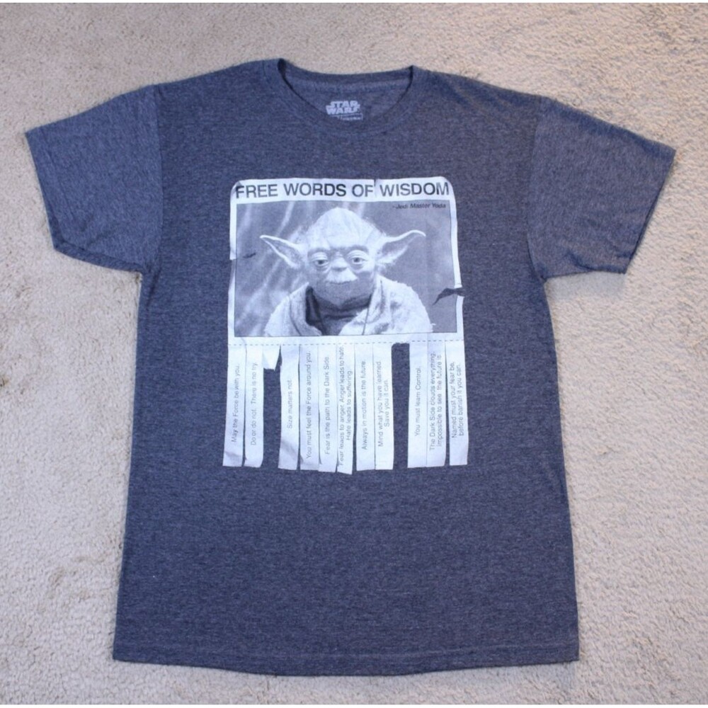 Star Wars Yoda Free Words Of Wisdom Graphic Tee T-Shirt (SMALL) NEW w/out Tags!